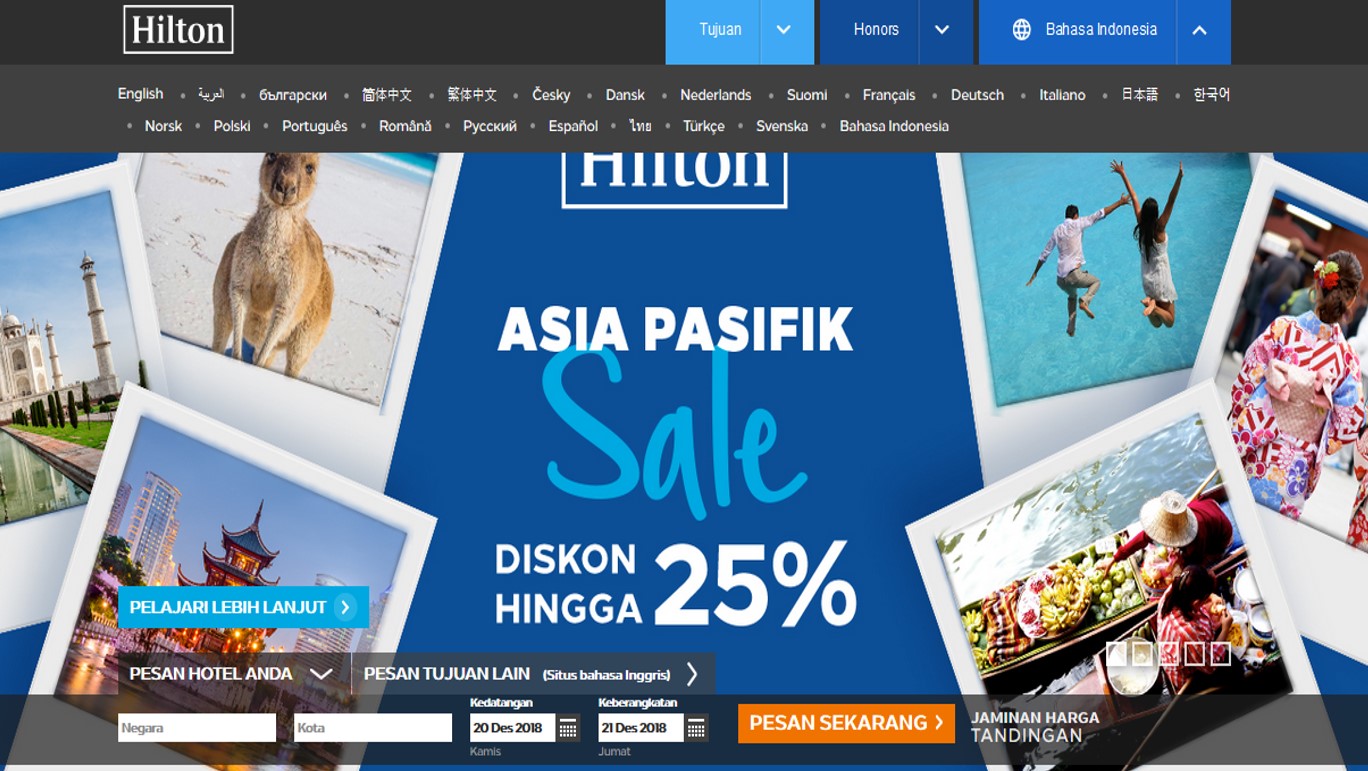 Hilton Luncurkan Situs Pemesanan dalam Bahasa Indonesia/Bisnis-Novi