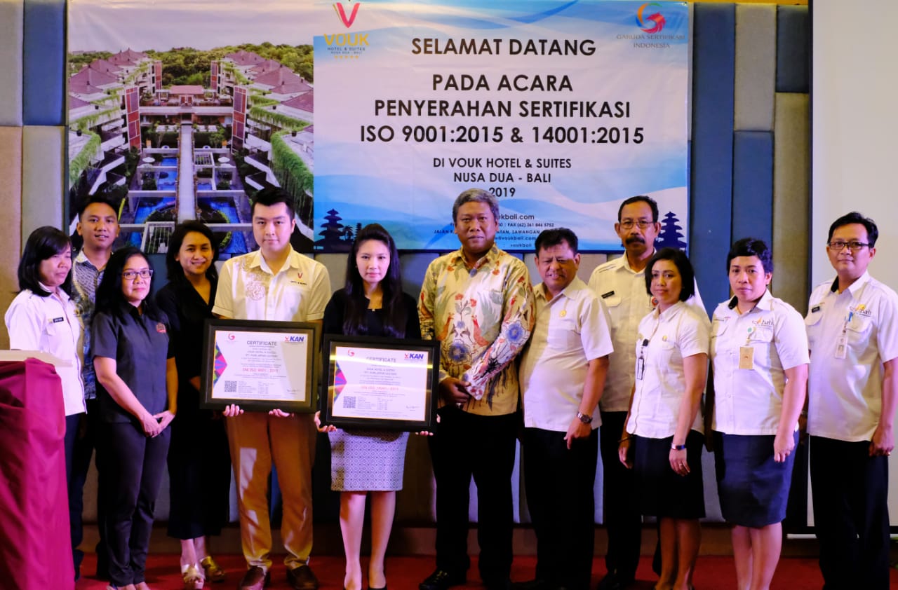 VOUK Hotel & Suites Nusa Dua-Bali Terima Sertifikasi ISO/istimewa