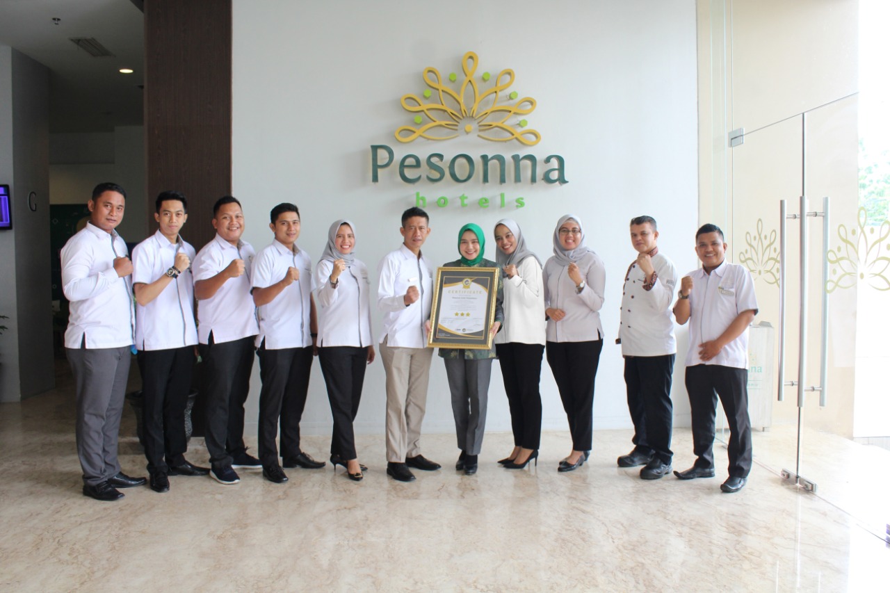 Pesonna Hotel Pekanbaru Raih Sertifikasi Hotel Bintang 3