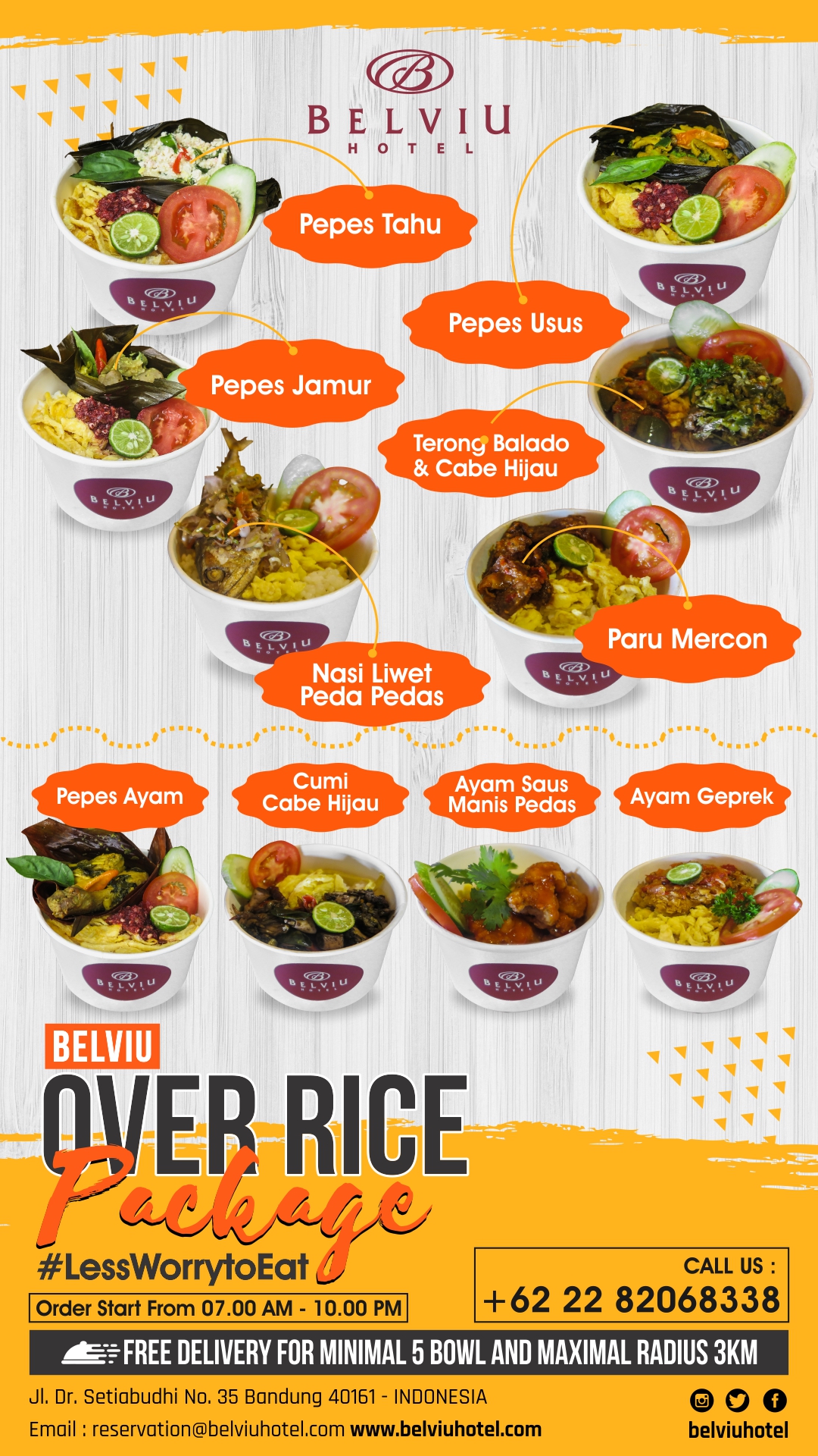 Ada Paket Pesan Antar “Over Rice” di Belviu Hotel Bandung